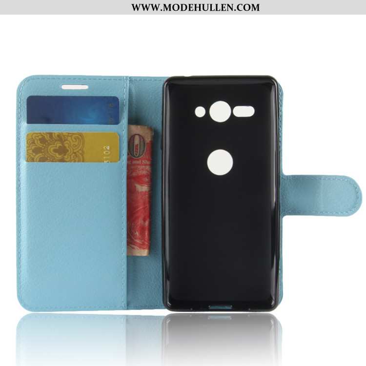 Hülle Sony Xperia Xz2 Compact Geldbörse Schutz Karte Schwarz Lederhülle Handy