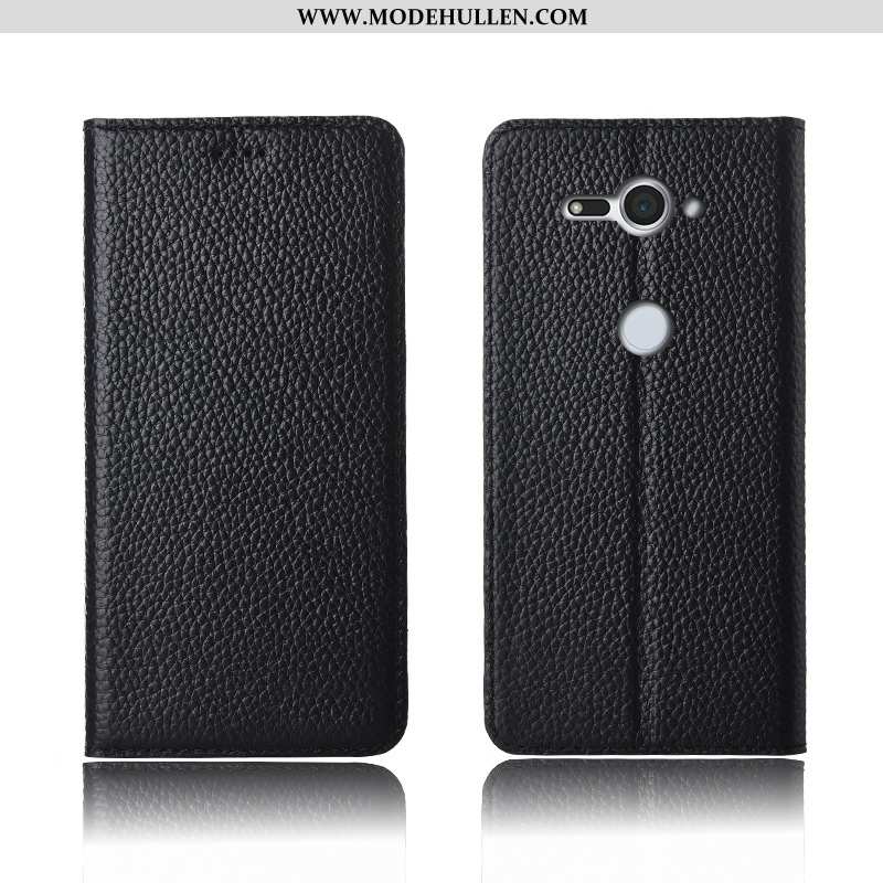 Hülle Sony Xperia Xz2 Compact Lederhülle Echt Leder Silikon Anti-sturz Case Einfassung Braun