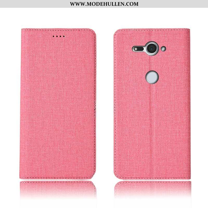 Hülle Sony Xperia Xz2 Compact Lederhülle Weiche Alles Inklusive Grau Handy Baumwolle Und Leinen