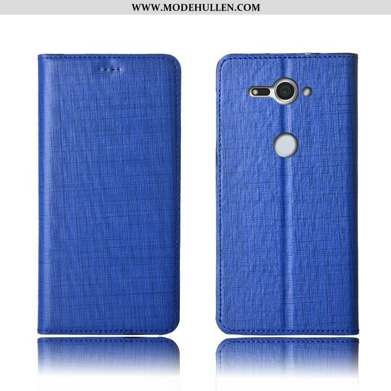 Hülle Sony Xperia Xz2 Compact Schutz Lederhülle Echt Leder Neu Case Einfassung Anti-sturz Blau