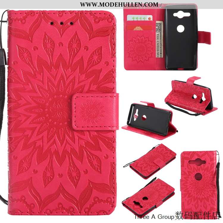 Hülle Sony Xperia Xz2 Compact Schutz Lederhülle Handy Alles Inklusive Anti-sturz Case Folio Lila