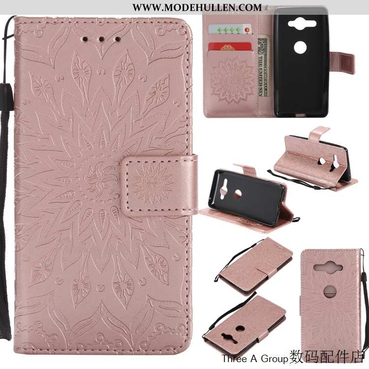 Hülle Sony Xperia Xz2 Compact Schutz Lederhülle Handy Alles Inklusive Anti-sturz Case Folio Lila