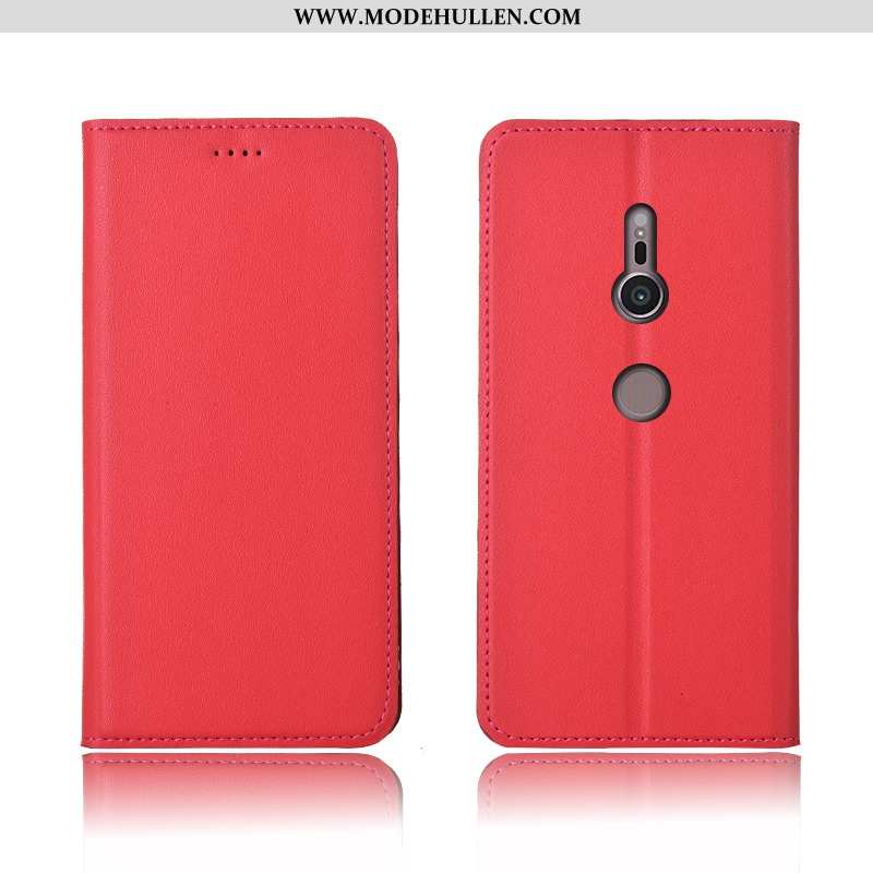 Hülle Sony Xperia Xz2 Echt Leder Weiche Case Einfassung Lederhülle Schutz Gelbe