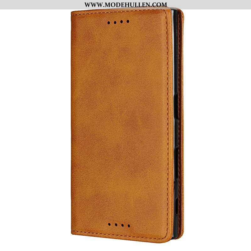 Hülle Sony Xperia Xz2 Leder Schutz Handy Case Anti-sturz Kuh Schwarz