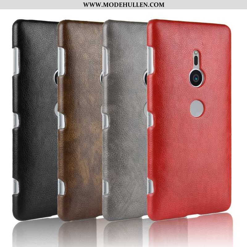 Hülle Sony Xperia Xz2 Muster Schutz Anti-sturz Case Handy Litchi Rote