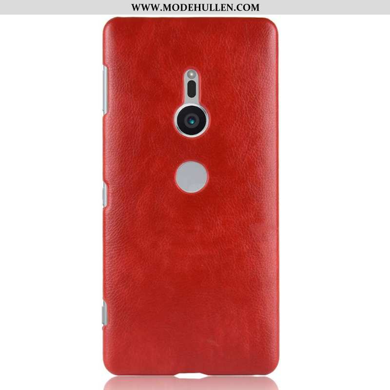 Hülle Sony Xperia Xz2 Muster Schutz Anti-sturz Case Handy Litchi Rote