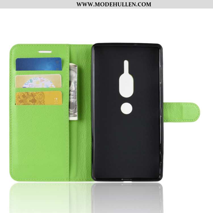 Hülle Sony Xperia Xz2 Premium Geldbörse Schutz Lederhülle Folio Case Schwarz Handy