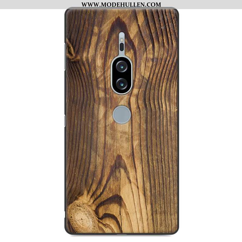 Hülle Sony Xperia Xz2 Premium Muster Aus Holz Grau Schutz Handy Persönlichkeit Anti-sturz