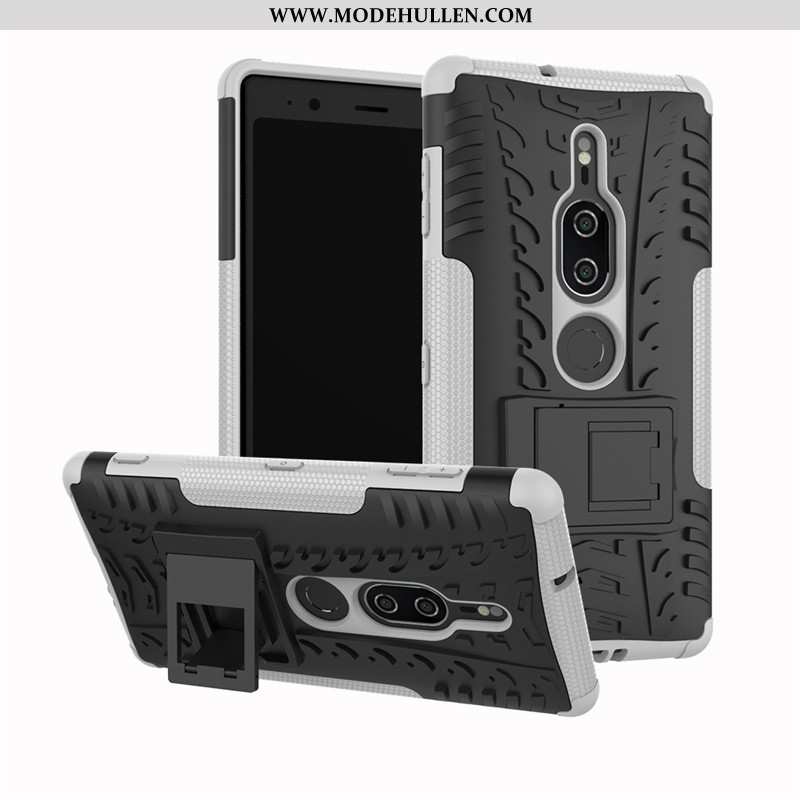 Hülle Sony Xperia Xz2 Premium Silikon Schutz Halterung Handy Case Rüstung Anti-sturz Schwarz