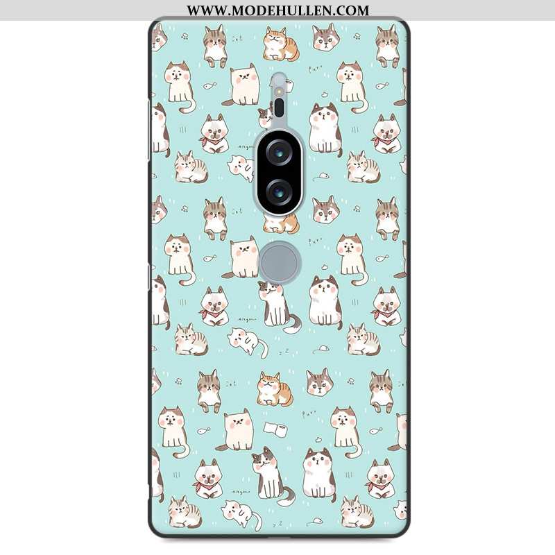 Hülle Sony Xperia Xz2 Premium Silikon Schutz Weiche Karikatur Handy Case Anti-sturz Dunkelblau