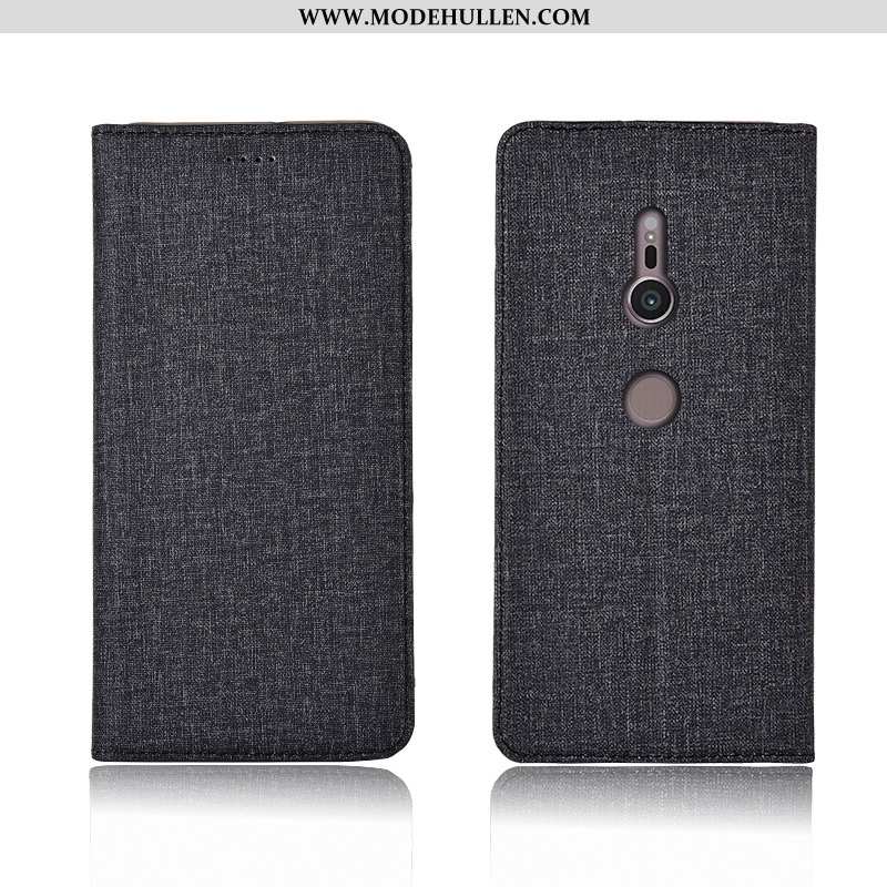 Hülle Sony Xperia Xz3 Lederhülle Weiche Einfassung Clamshell Neu Silikon Blau