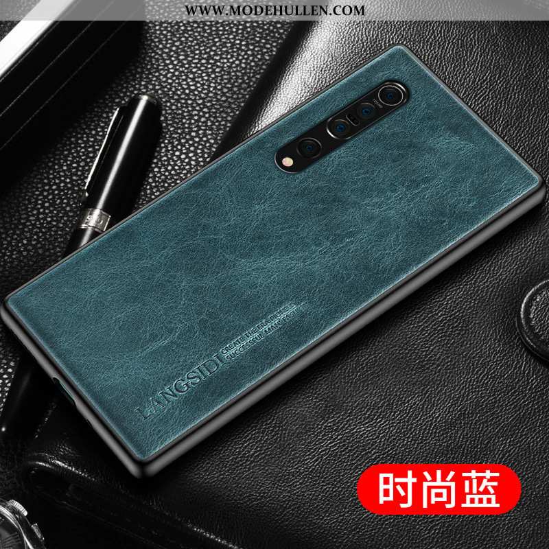 Hülle Xiaomi Mi 10 Echt Leder Leder Super Persönlichkeit Dünne Mini Blau