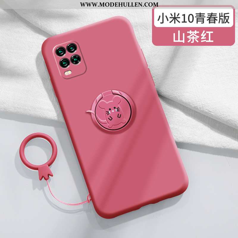 Hülle Xiaomi Mi 10 Lite Karikatur Trend Schutz Ring Neu Nubuck Rote