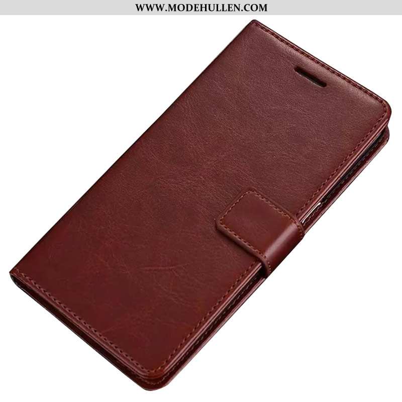 Hülle Xiaomi Mi 10 Lite Lederhülle Leder Neu Case Folio Schutz Braun