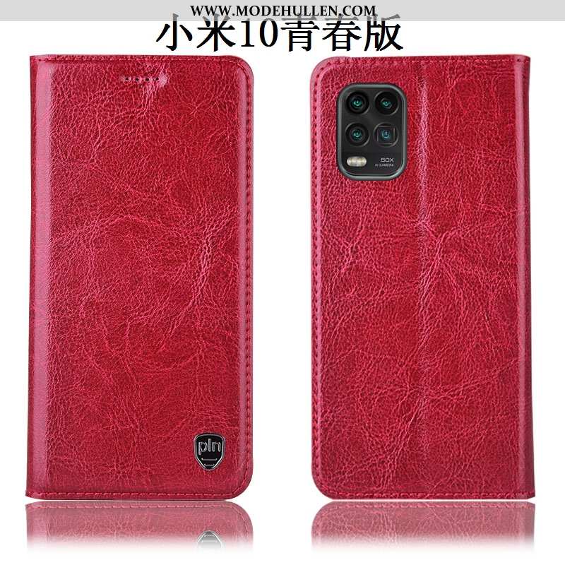 Hülle Xiaomi Mi 10 Lite Lederhülle Muster Alles Inklusive Handy Case Folio Rote