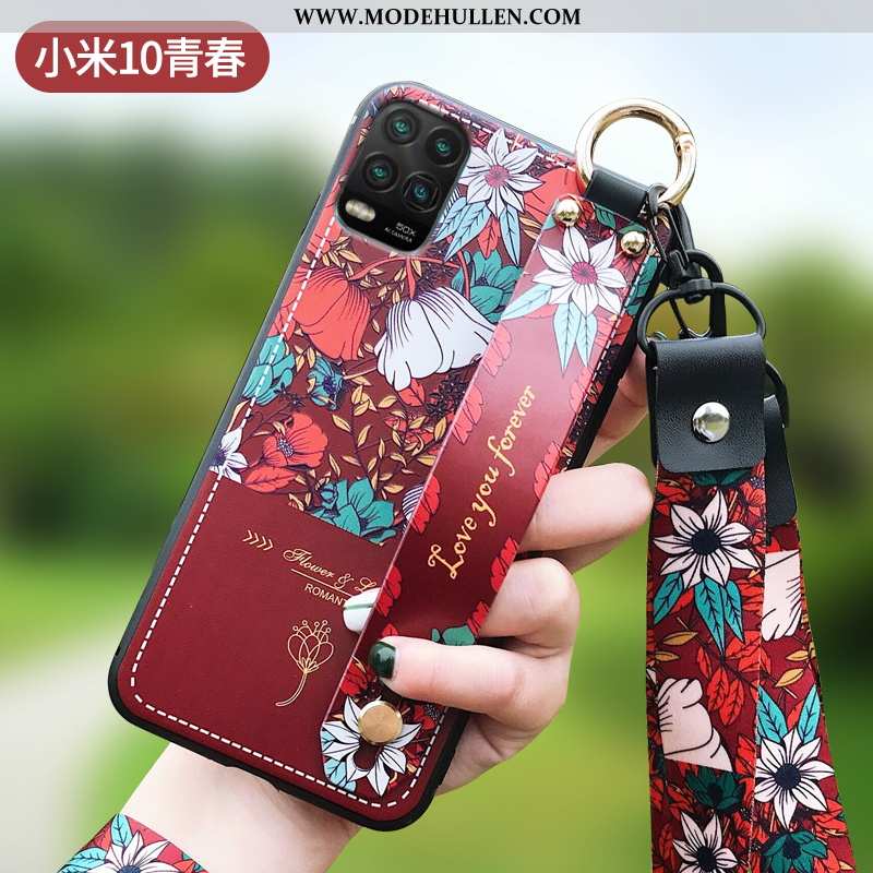 Hülle Xiaomi Mi 10 Lite Schutz Mode Trend Kreativ Persönlichkeit Blumen Weiche Lila