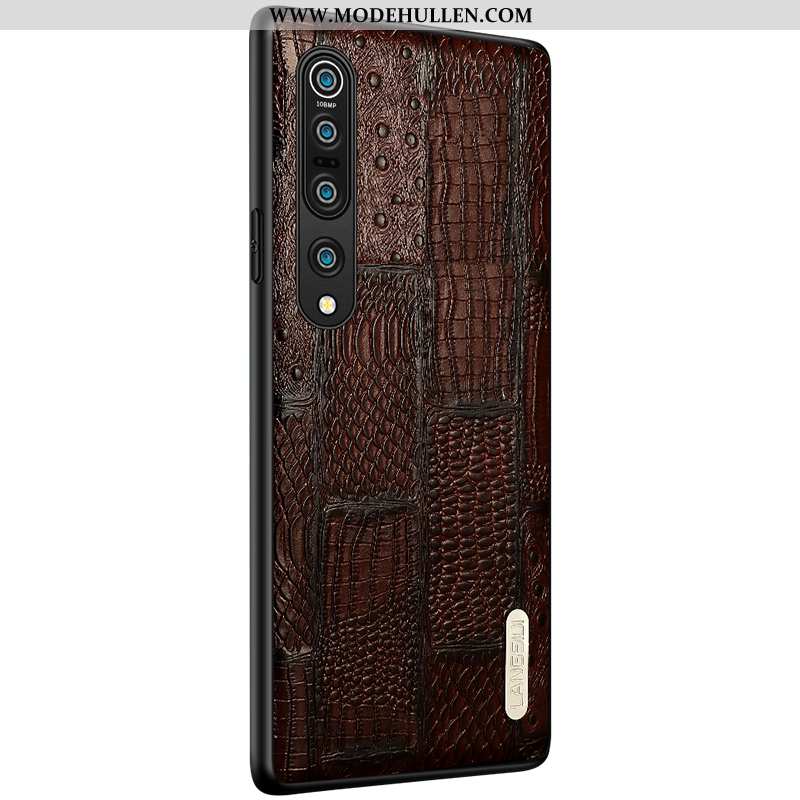 Hülle Xiaomi Mi 10 Muster Schutz Business Alles Inklusive Echt Leder Mini Case Braun