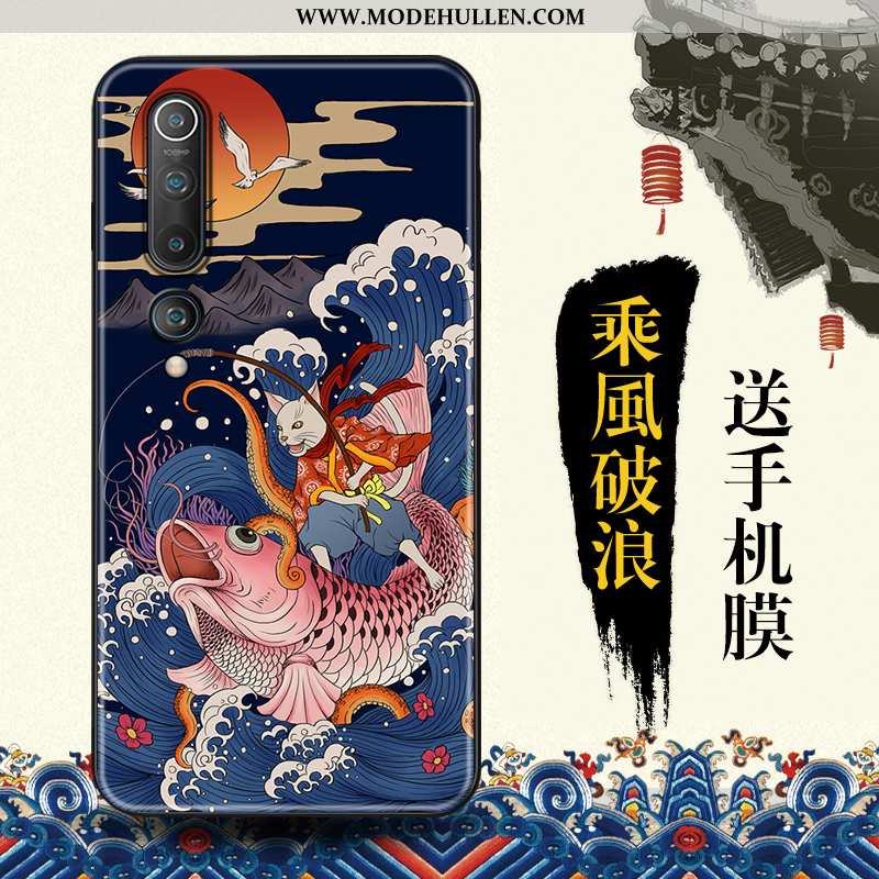 Hülle Xiaomi Mi 10 Persönlichkeit Kreativ Chinesische Art Blau Angepasst Mini Case