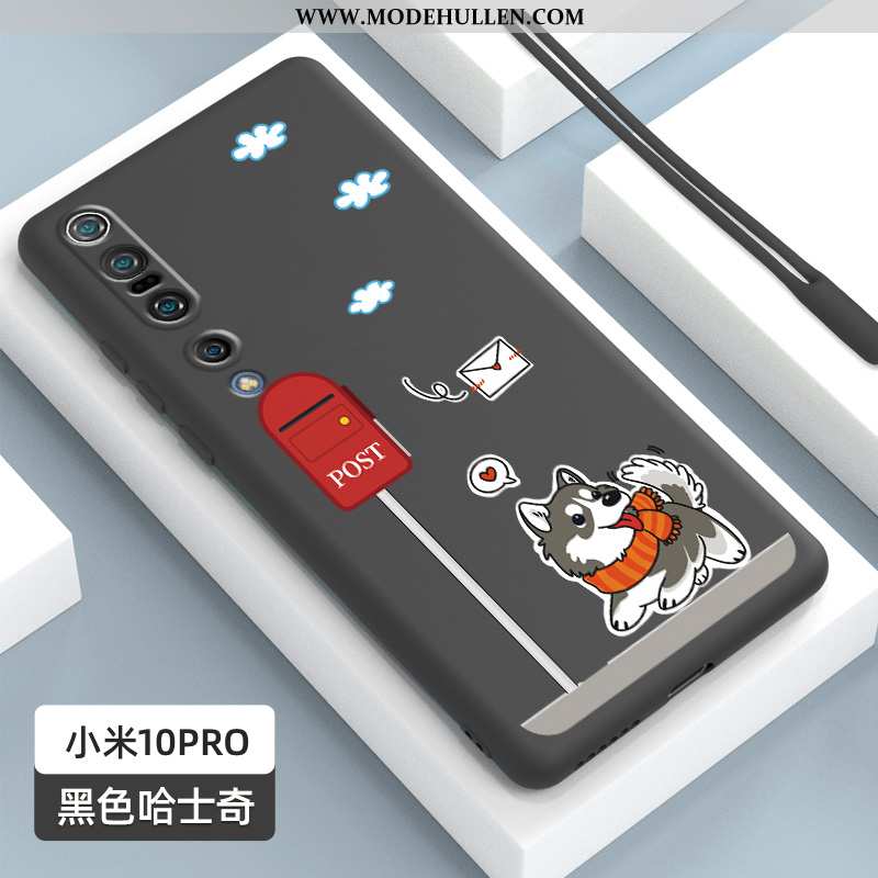 Hülle Xiaomi Mi 10 Pro Dünne Silikon Pulver Nubuck Schwarz Super
