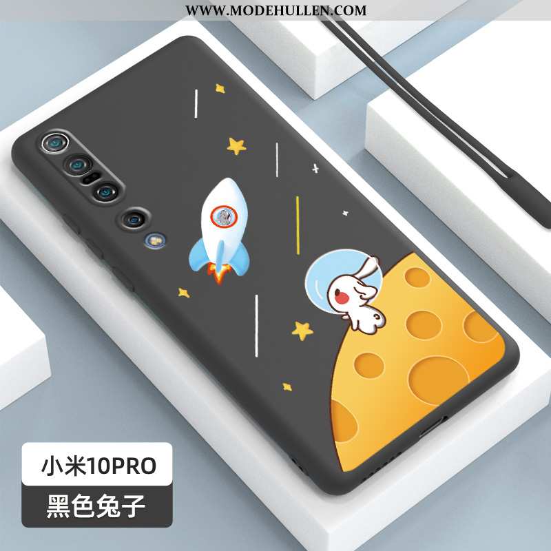 Hülle Xiaomi Mi 10 Pro Dünne Silikon Pulver Nubuck Schwarz Super