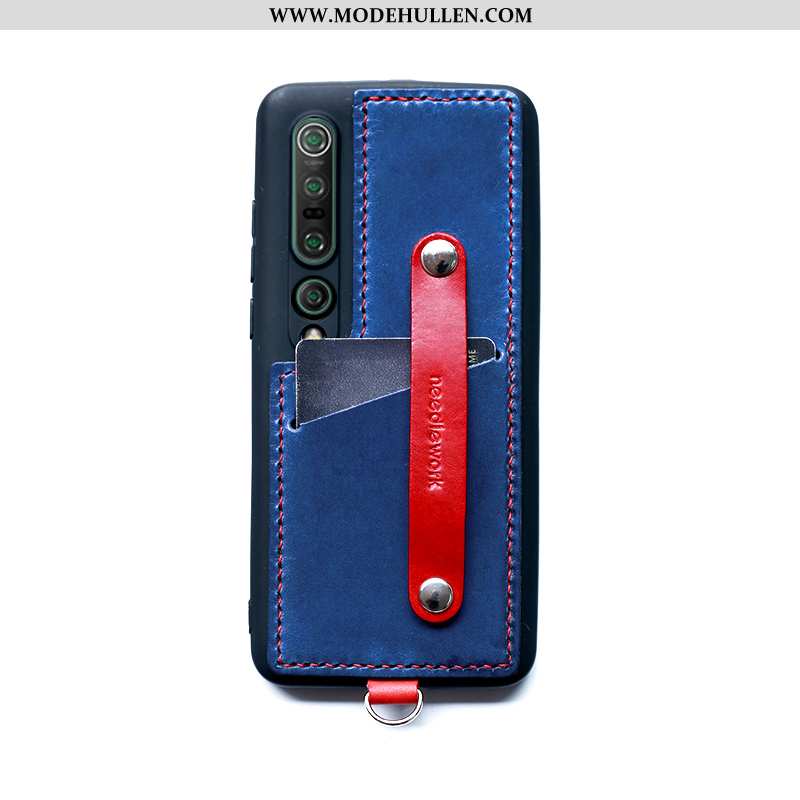 Hülle Xiaomi Mi 10 Pro Leder Blau Wind Mini Handy Qualität