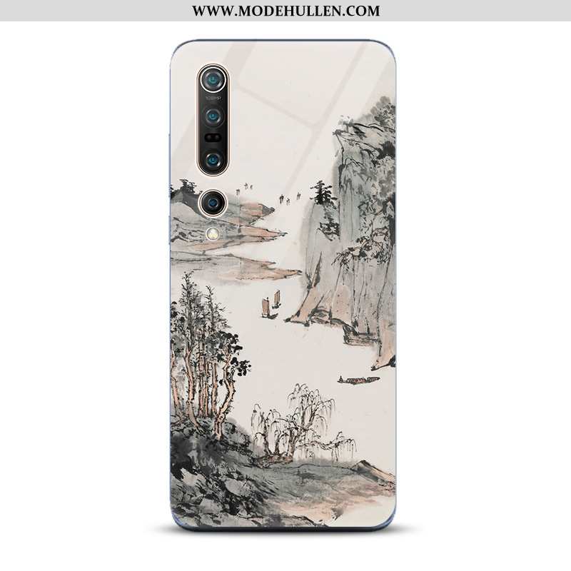 Hülle Xiaomi Mi 10 Pro Schutz Glas Blau Handy Landschaft Spiegel Kunst