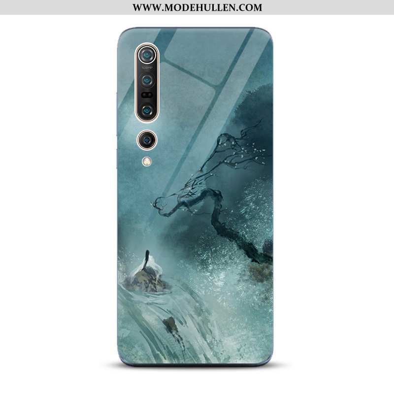 Hülle Xiaomi Mi 10 Pro Schutz Glas Blau Handy Landschaft Spiegel Kunst