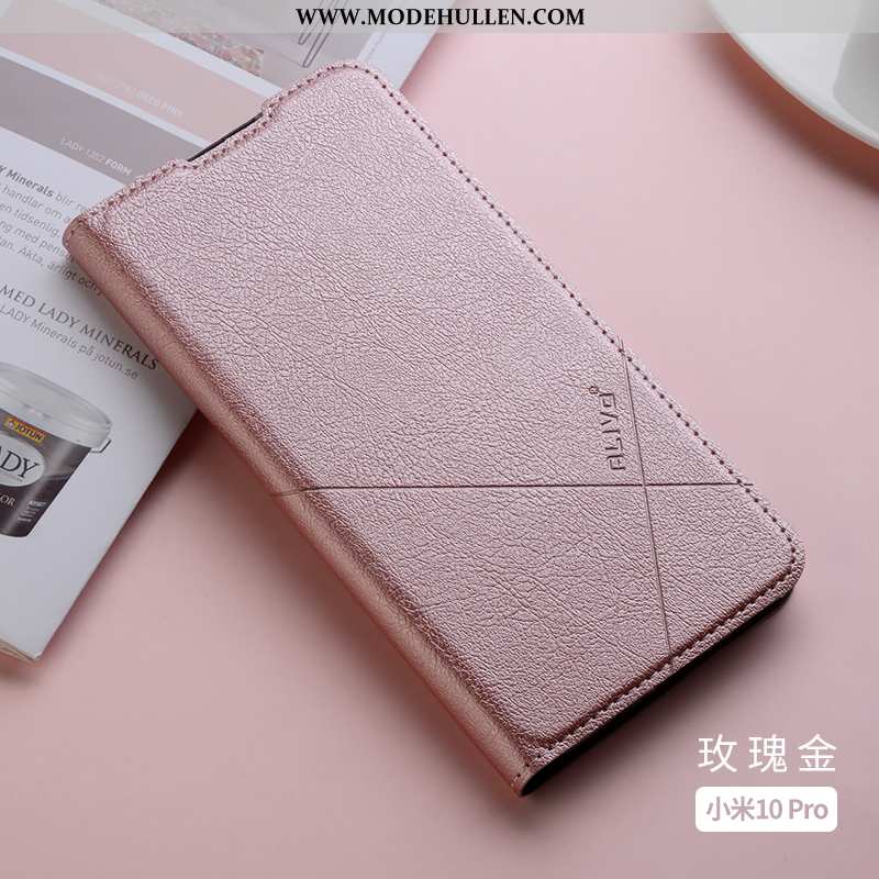 Hülle Xiaomi Mi 10 Pro Schutz Lederhülle Dünne Super Mini Alles Inklusive Silikon Rosa