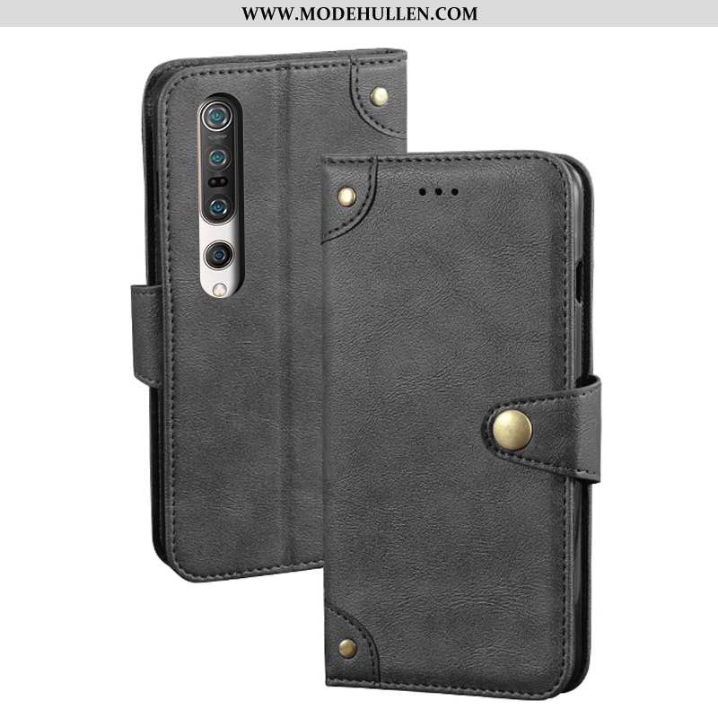 Hülle Xiaomi Mi 10 Pro Schutz Lederhülle Einfassung Trend Weiche Case Schwarz