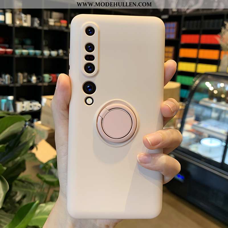 Hülle Xiaomi Mi 10 Pro Silikon Schutz Case Mini Ring Magnetismus Weiße