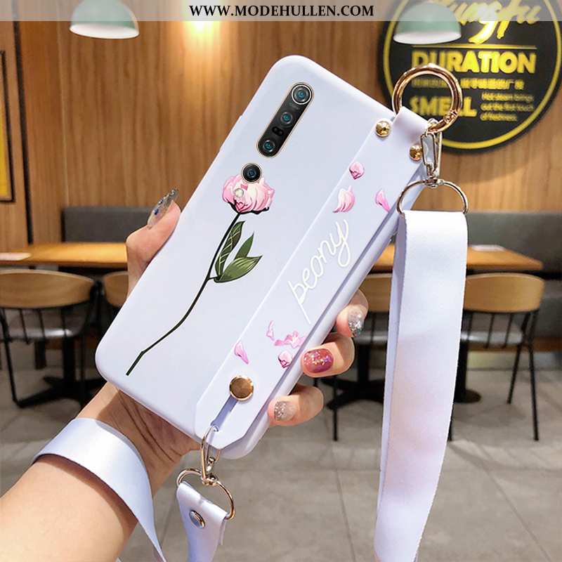 Hülle Xiaomi Mi 10 Pro Weiche Grün Handy Blumen Blätter Case Weiße