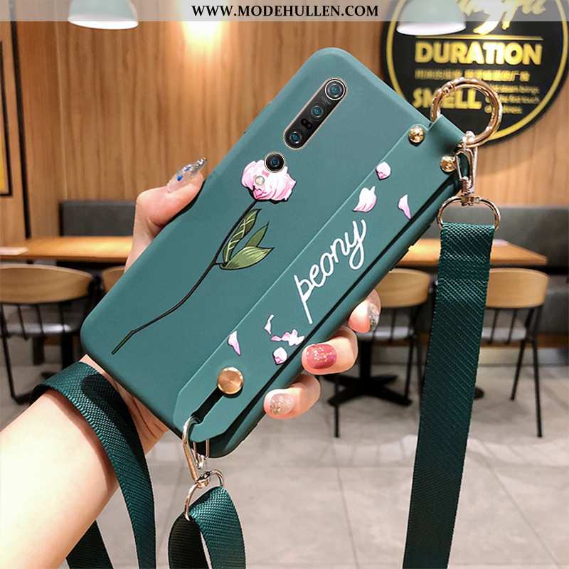 Hülle Xiaomi Mi 10 Pro Weiche Grün Handy Blumen Blätter Case Weiße