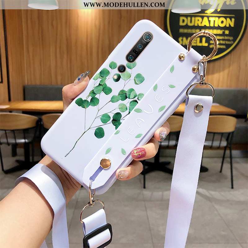 Hülle Xiaomi Mi 10 Pro Weiche Grün Handy Blumen Blätter Case Weiße