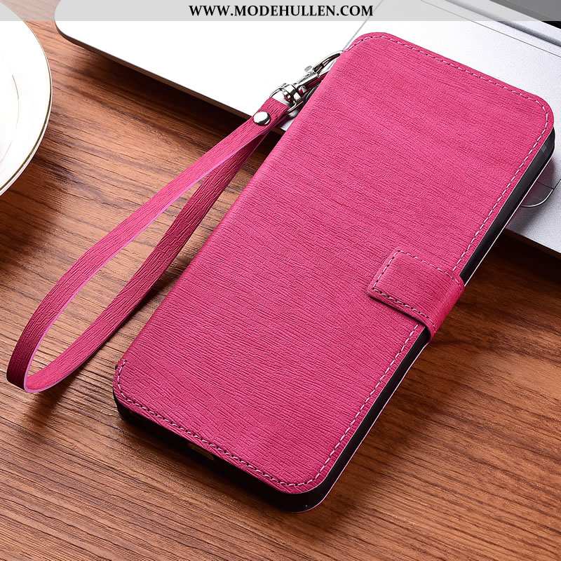 Hülle Xiaomi Mi 10 Trend Schutz Lederhülle Rot Handy Folio Rosa