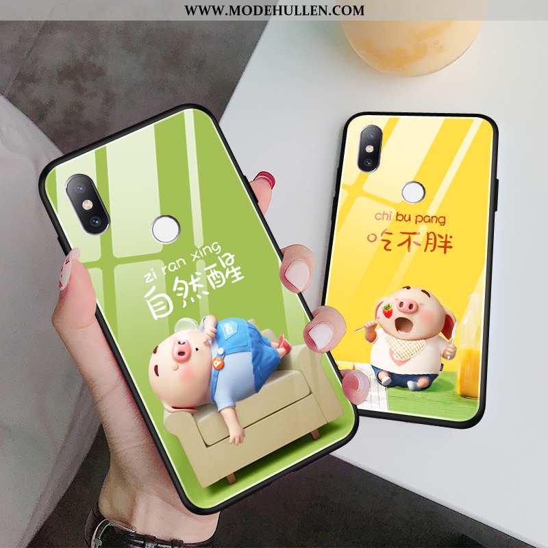 Hülle Xiaomi Mi 8 Kreativ Karikatur Mini Weiche Nette Super Grün