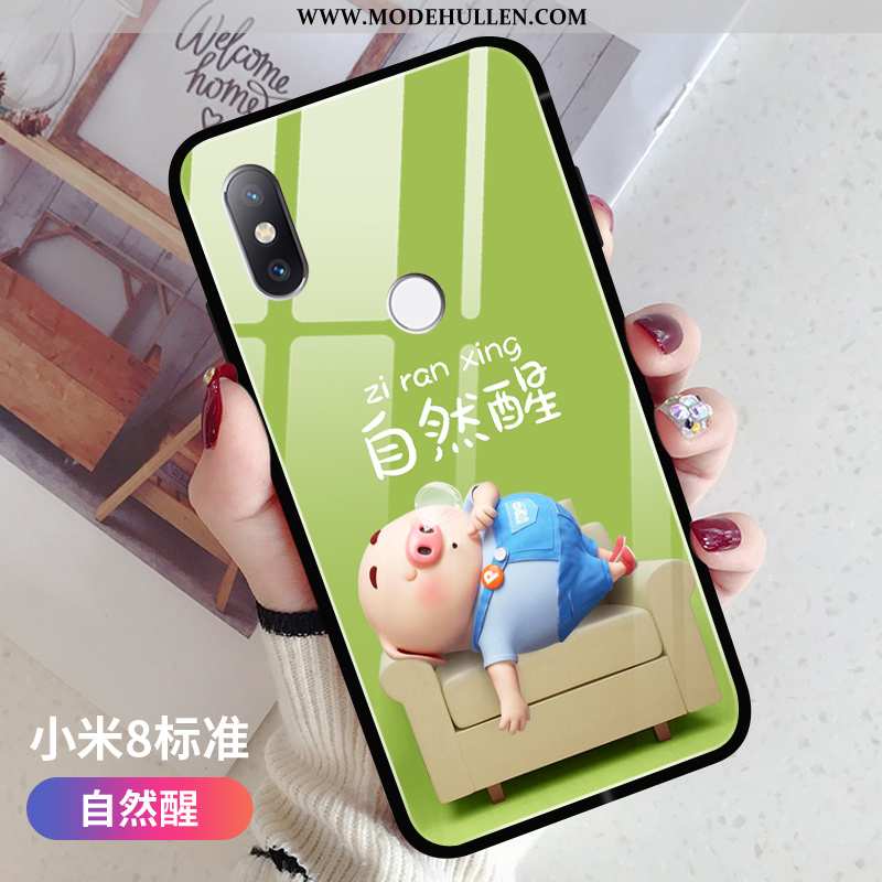 Hülle Xiaomi Mi 8 Kreativ Karikatur Mini Weiche Nette Super Grün