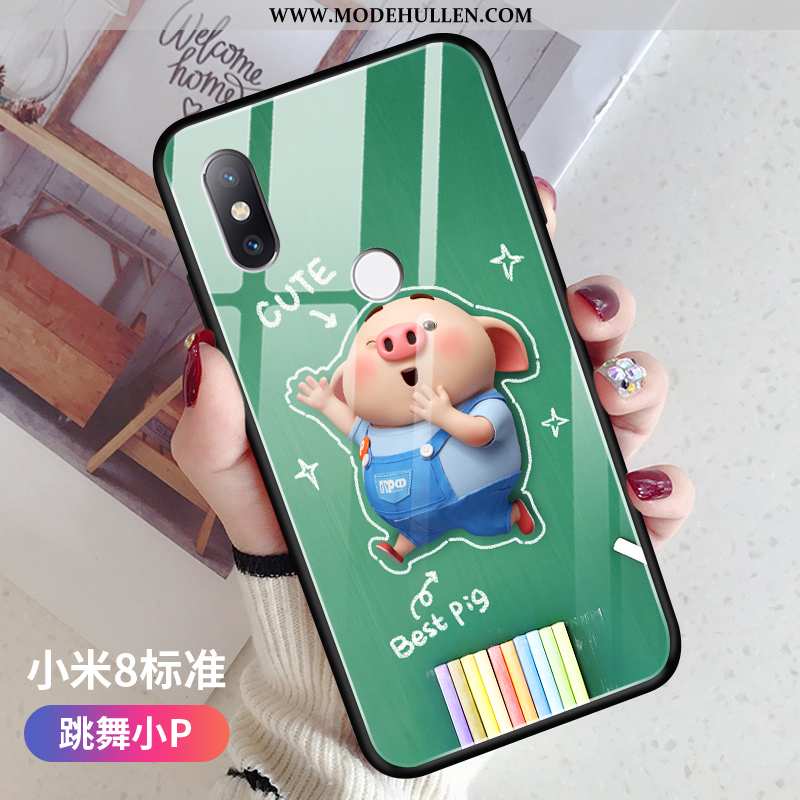 Hülle Xiaomi Mi 8 Kreativ Karikatur Mini Weiche Nette Super Grün