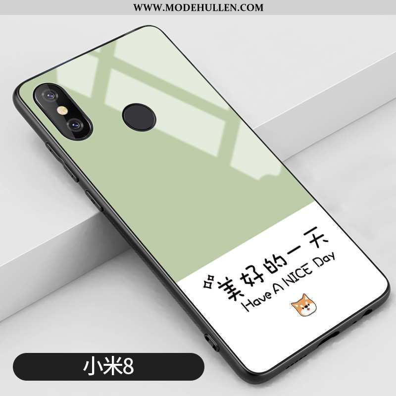Hülle Xiaomi Mi 8 Kreativ Muster Liebhaber Grün Anti-sturz Silikon Kunst