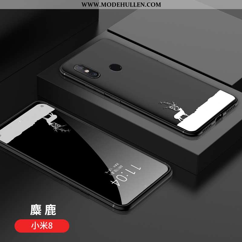 Hülle Xiaomi Mi 8 Kreativ Muster Persönlichkeit Dünne Weiche Nubuck Alles Inklusive Schwarz