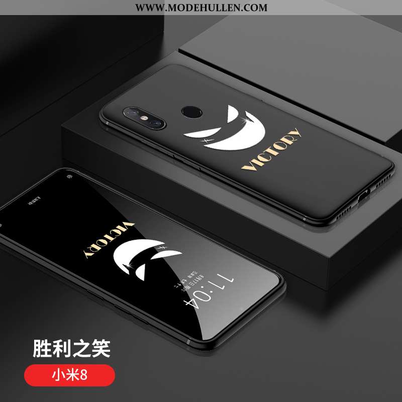 Hülle Xiaomi Mi 8 Kreativ Muster Persönlichkeit Dünne Weiche Nubuck Alles Inklusive Schwarz