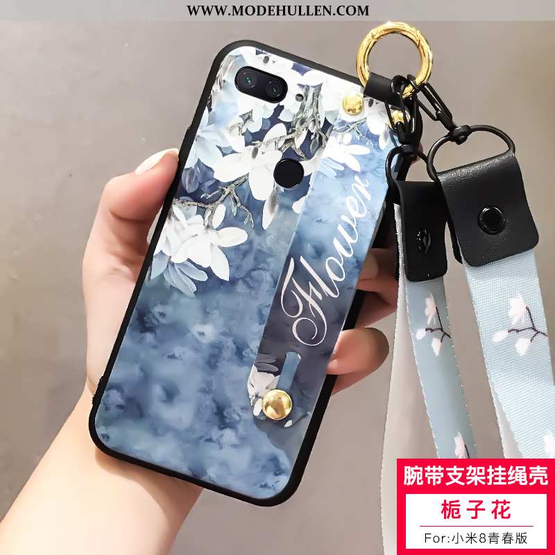 Hülle Xiaomi Mi 8 Lite Hängende Verzierungen Weiche Mini Alles Inklusive Blau Silikon