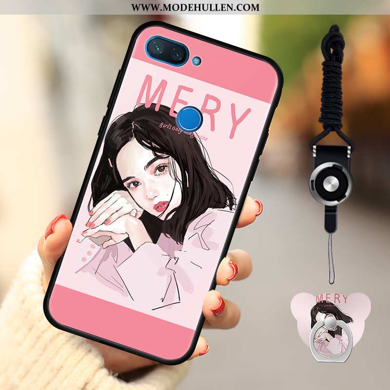 Hülle Xiaomi Mi 8 Lite Karikatur Weiche Mini Handy Nubuck Alles Inklusive Rosa