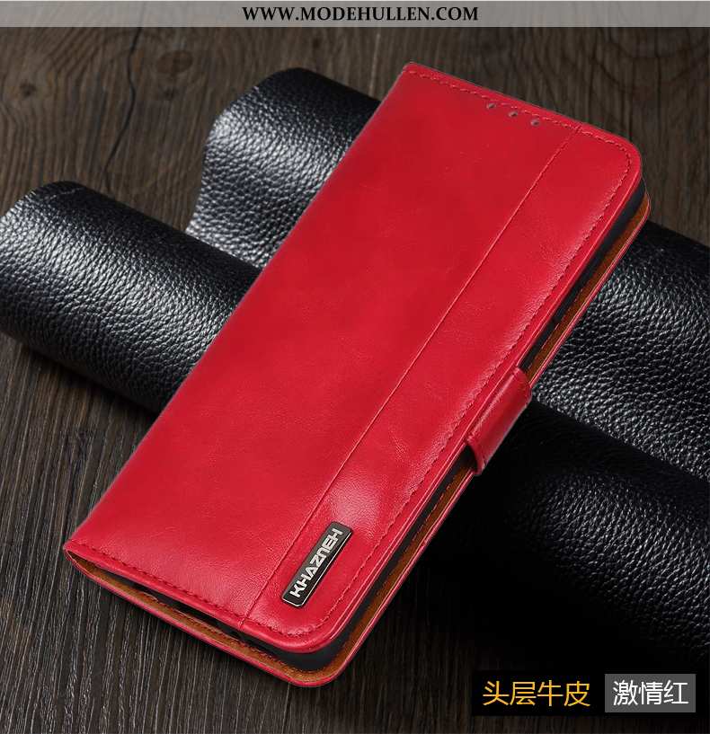Hülle Xiaomi Mi 8 Lite Lederhülle Echt Leder Handy Schutz Jugend Mini Rote