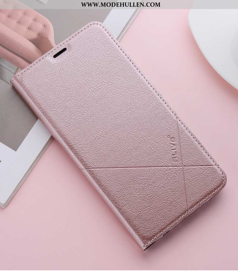 Hülle Xiaomi Mi 8 Lite Lederhülle Transparent Rosa Clamshell Schutz Weiche Anti-sturz