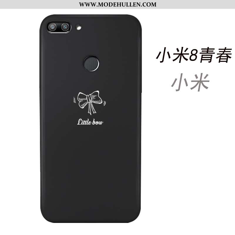 Hülle Xiaomi Mi 8 Lite Mode Nubuck Case Weiche Einfassung Mini Jugend Schwarz