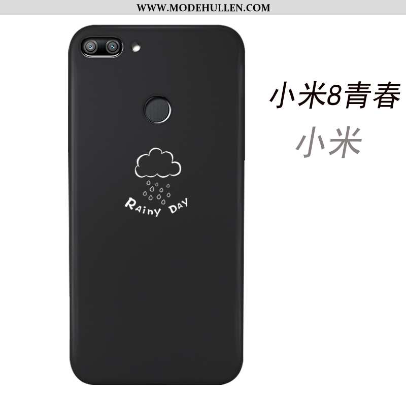 Hülle Xiaomi Mi 8 Lite Mode Nubuck Case Weiche Einfassung Mini Jugend Schwarz