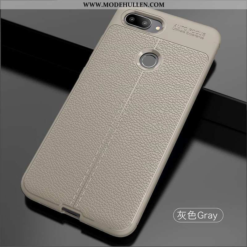 Hülle Xiaomi Mi 8 Lite Muster Lederhülle Schwarz High-end Litchi Leder