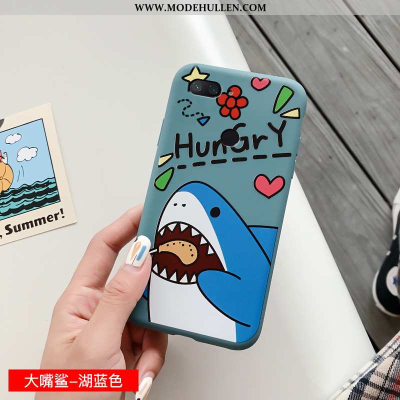 Hülle Xiaomi Mi 8 Lite Nette Weiche Karikatur Mini Jugend Silikon Kreativ Blau