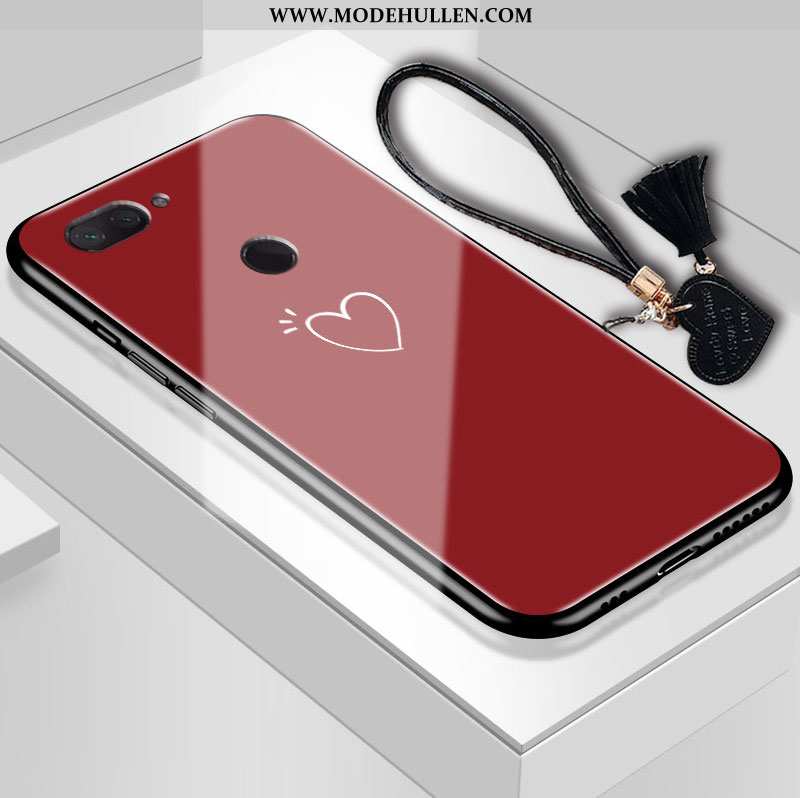 Hülle Xiaomi Mi 8 Lite Schutz Glas Weiß Kunst Weiche Temperieren Einfassung Weiße