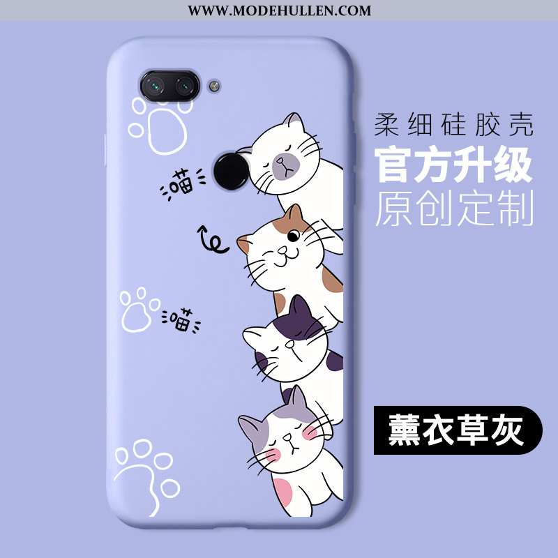 Hülle Xiaomi Mi 8 Lite Schutz Karikatur Lila Case Jugend Handy
